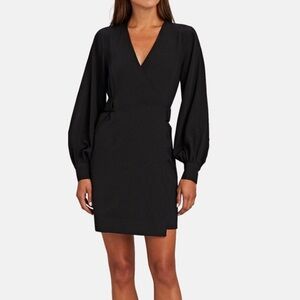 Ganni NWT Crepe Black wrap dress